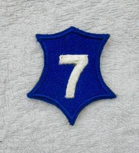 実物 WW2 米国陸軍 第7軍団 肩章 WW2 US ARMY 7TH CORPS SHOULDER PATCH オールドタイプ エッジカット 2