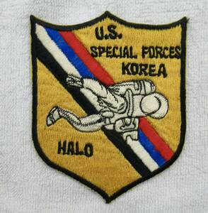 実物 80s 米陸軍 第1特殊部隊グループ 高高度低開口部(HALO)の韓国パッチ US ARMY SPECIAL FORCES KOREA HALO