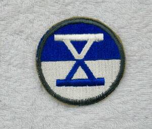 実物 WW2 米国陸軍 第10軍団 肩章 WW2 US ARMY 10TH CORPS SHOULDER PATCH エッジカット