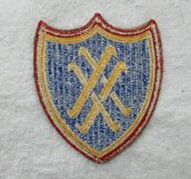 実物 WW2 米国陸軍 第20軍団 肩章 WW2 US ARMY 20TH CORPS SHOULDER PATCH エッジカット_画像3