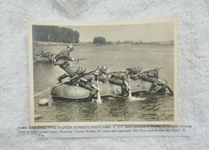 実物 WW2 ポストカード ドイツ軍 武装親衛隊 WW2 WAFFEN SS PHOTO POSTCARD 渡河中