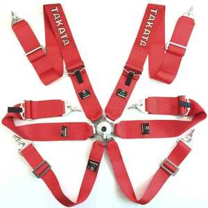 * new goods *6 point racing seat belt seat belt car seat belt * red *
