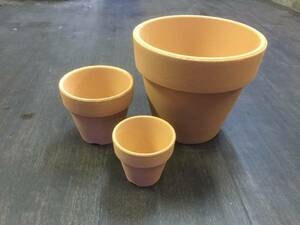 ＰＵＲＥ★☆即決♪陶器製素焼き植木鉢 中 １０個 同梱包ＯＫ☆★水草・サボテン！