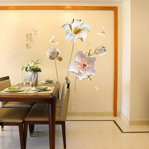 （NO.291）DIY剥がせる飾り壁紙ウォールステッカー綺麗な仕上り　フラワー