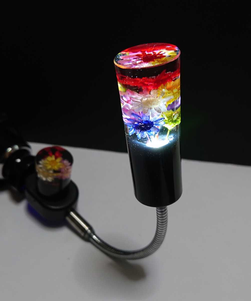 史上最も激安】 手作り水中花スイッチON‐OFF 根元ピンクラメ LED赤