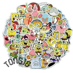* popular character. anime sticker 50 pieces set * sponge Bob waterproof seal 50 sheets insertion DIY decal anime 