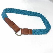 England製 Regent belt company ターコイズ メッシュ編み　サッシュベルト_画像1