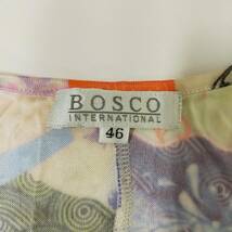 ボスコ BOSCO ワンピース サイズ46 XL イエロー 黄色 カラフル 総柄 日本製 とろみ 半袖 ロング丈 個性的 丸首 リボン ボタニカル 1947 _画像8