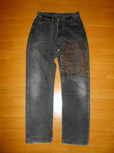  Italy made *ARMANI JEANS Armani Jeans black Denim pants . print size 32 (3Eta middle 