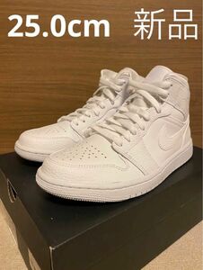 NIKE AIR JORDAN 1 MID "Triple White"2020