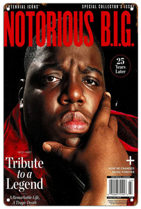 ブリキ看板【The Notorious B.I.G./ノトーリアス・B.I.G.】セレブ/ヒップホップ/音楽/ポスター/マガジン風/雑誌/インテリア/サビ風-4