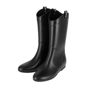 * black * L(24-25cm) rain boots lady's long mail order rain shoes boots stylish simple long height rain shoes rain snow winter rainy season 