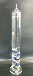 札幌市内限定 ガリレオ温度計 サーモメータ 高さ43cm 球体7個 28℃まで ドイツ製 ハンドメイド ガラス製 