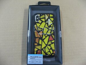 IO DATA(アイオーデータ) iPhone XS 5.8インチ用 ガラス+TPU+アルミ複合素材ケース　2層印刷 ステンドグラス（イエロー） BKS-IP18STGGASYL