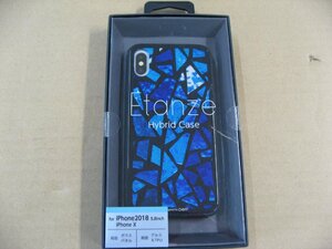 IO DATA(アイオーデータ) iPhone XS 5.8インチ用 ガラス+TPU+アルミ複合素材ケース　2層印刷 ステンドグラス（ブルー） BKS-IP18STGGASBU