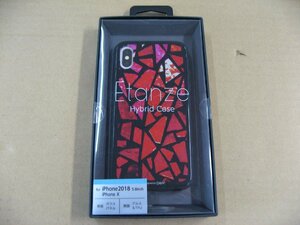 IO DATA( I o- данные ) iPhone XS 5.8 дюймовый для стекло +TPU+ aluminium составной материалы кейс 2 слой печать витражное стекло ( красный ) BKS-IP18STGGASRD