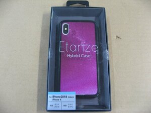 IO DATA(アイオーデータ) iPhone XS 5.8インチ用 ガラス+TPU+アルミ複合素材ケース　2層印刷 星空（ピンク） BKS-IP18STGGANPN