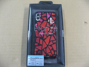 IO DATA(アイオーデータ) iPhone XS 5.8インチ用 ガラス+TPU+アルミ複合素材ケース　2層印刷 ステンドグラス（レッド） BKS-IP18STGGASRD