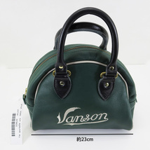 特価●新品 VANSON バンソン/ミニバッグ本革／女性用▼USA製／バンソン本社工場製造▼グリーンxライトグレー/インナーポケット/国内発送_画像1