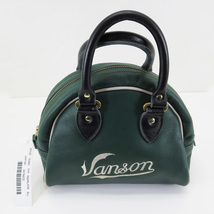 特価●新品 VANSON バンソン/ミニバッグ本革／女性用▼USA製／バンソン本社工場製造▼グリーンxライトグレー/インナーポケット/国内発送_画像2