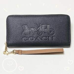 【送料無料】新品 未使用 COACH コーチ ホース アンド キャリッジ ラウンドファスナー C3548 ブラック メンズ レディース