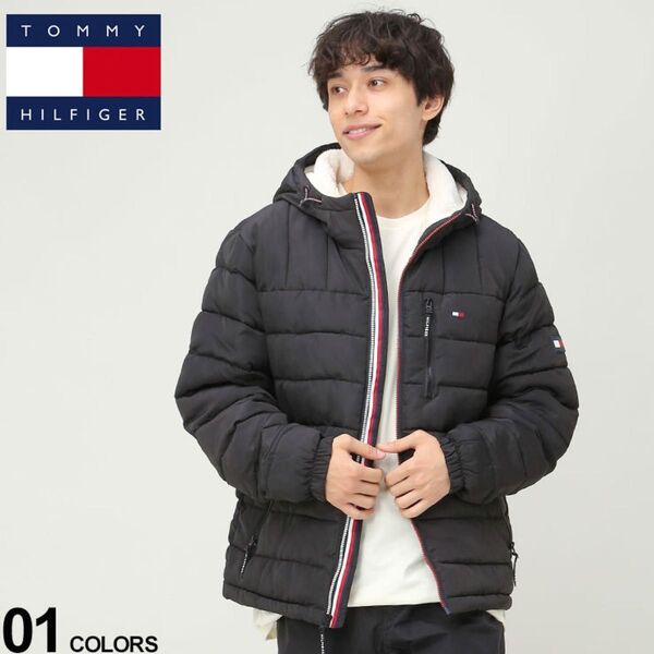 TOMMY HILFIGER トミーヒルフィガー ダウンジャケット 中綿ジャケット フード裏ボア フルジップ メンズ アウター