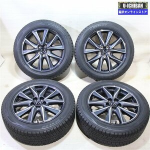 225/55R19 CX-5 CX-8 等 マツダ CX-5 純正 7-19+45 5H114.3 ダンロップ SJ8 19インチ スタッドレス 4本セット 009k