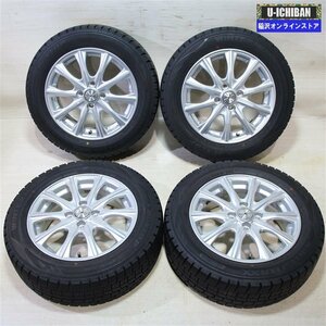 185/60R15 ヤリス スイフト ヴィッツ 等 LUTZ 5.5-15+42 4H100 2020年製 ダンロップ WM02 15インチ スタッドレス 4本セット 009k