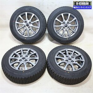 165/70R14 アクア 等 エクシーダ 5.5-14+45 4H100 2021年製 ダンロップ WM02 14インチ スタッドレス 4本セット 009k