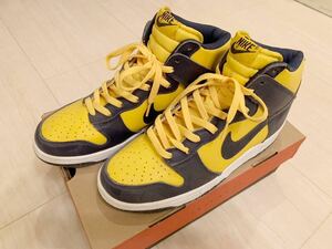 NIKE DUNK HIGH ナイキ　ダンク　ハイ サイズ9.5 (27.5cm) カラー:イエロー×ネイビー　デッドストック品