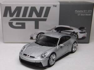 MINI GT★ポルシェ 911 GT3 GTシルバーメタリック MGT00390-L Porsche 911 Silver Metallic 1/64 TSM