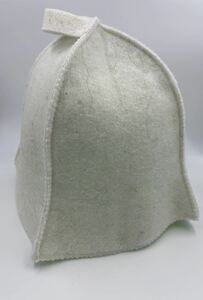 サウナハットSAUNA HAT のぼせ防止 羊毛使用 サウナキャップ 頭皮保護 無地 温泉 蒸気　scalp care ケア 白