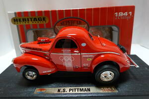 ☆レア☆1/18 K.S. Pittman 1941 Willys Gasserウィリーズガッサー「S&Sレーシングチーム」Red　4-230120