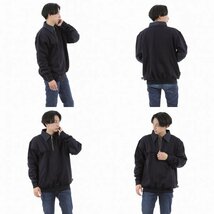 【サイズ L】 Game Sportswear ゲームスポーツウェア ハーフジップ スウェット ネイビー The Defender Work Shirt 無地 男性 メンズ_画像8