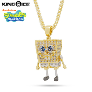 【ワンサイズ】King Ice×SpongeBob キングアイス×スポンジボブ ネックレス ゴールド The Spongebob Squarepants Necklace メンズ 男性