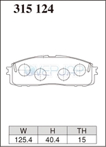 Z311134 / 315124 DIXCEL Zタイプ ブレーキパッド 1台分セット トヨタ クラウン GS130/LS130 87/9～91/10 2000～2400 Rear DISC_画像3