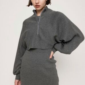SLY スライ SHORT ZIP 2P OP ショートジップ ワンピ グレー1