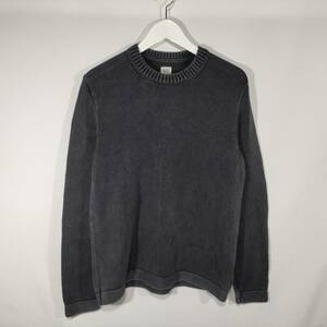 ギャップ GAP ニット ウォッシュド加工 カットソー セーター クルーネック 長袖 S ダークグレー メンズ 中古 /CY