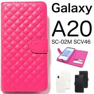 Galaxy A20 SC-02M docomo Galaxy A20 SCV46 au UQmobileギャラクシー スマホケース キルティングレザー手帳型ケース