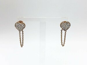 #[YS-1] Folli Follie Folli Follie # earrings heart motif stone attaching # gold group × white group × clear [ including in a package possibility commodity ]K#