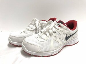 ■【YS-1】 ナイキ NIKE ■ レボリューション 2 スニーカー WIDTHS ■ ホワイト 白系 × レッド 赤系 26.5cm 【同梱可能商品】■D