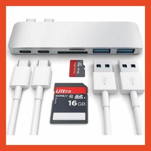 USBハブ 6in1 Type C 高速データ転送 MacBook