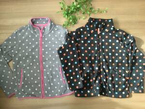  profit 2 pieces set *140 UNIQLO fleece jacket ( grade to pattern polka dot set sale girl brand long sleeve 130 outer jumper 