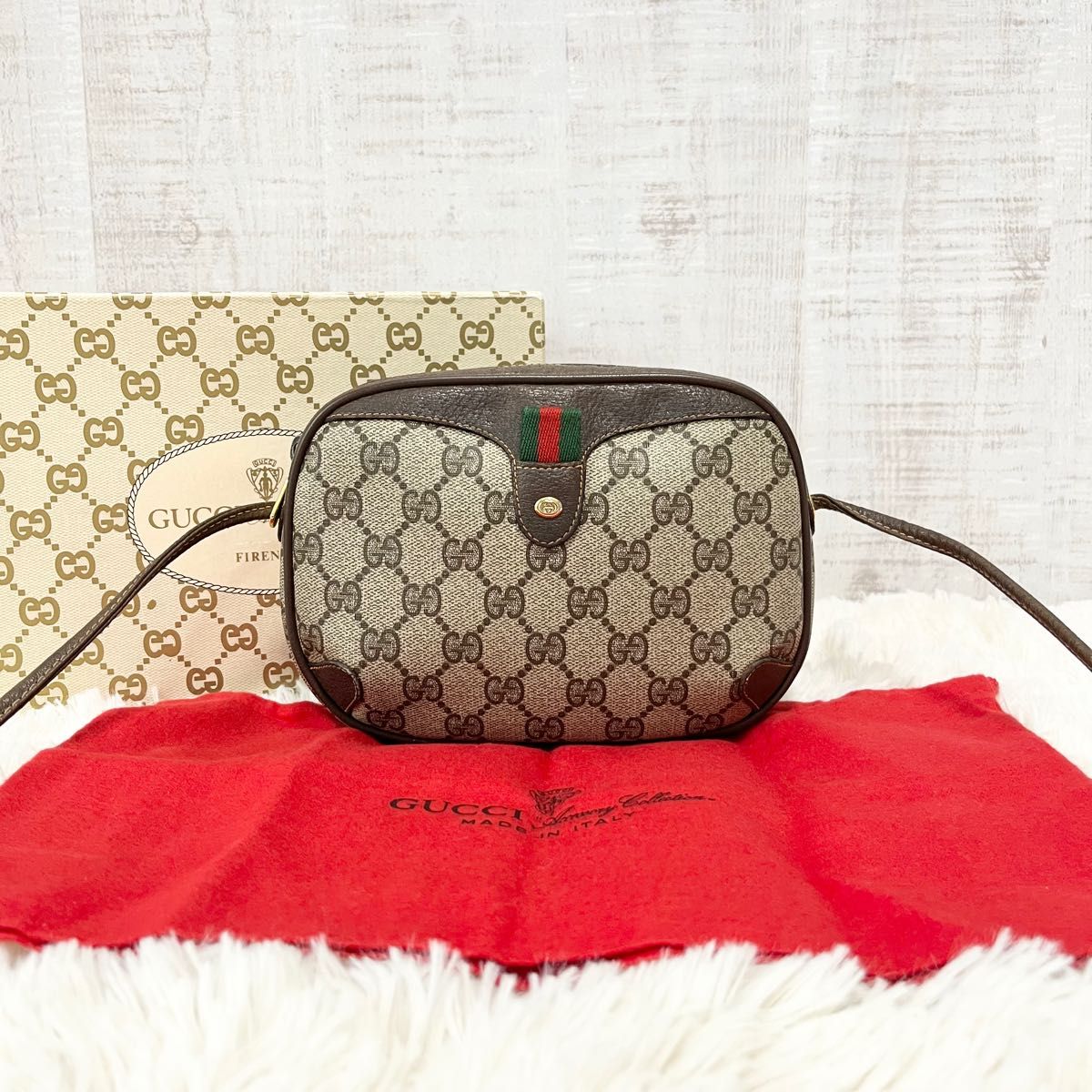 OLD GUCCI オールドグッチ 紙タグ付き シェリーライン ショルダー