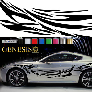 車 ステッカー かっこいい ウイング 翼 サイド ワイド デカール wa12 大きい バイナル ワイルドスピード系 カスタム 「全8色」 GENESIS