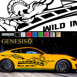 車 ステッカー かっこいい ソルジャー 戦士 サイド ワイド デカール wa46 大きい バイナル ワイルドスピード系 カスタム 「全8色」 GENESIS
