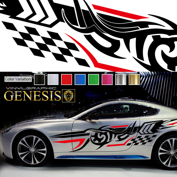 車 ステッカー かっこいい サイド ストリート デカール da15 左右セット 上質 大きい バイナル ワイルドスピード系 カスタム 「全6色」