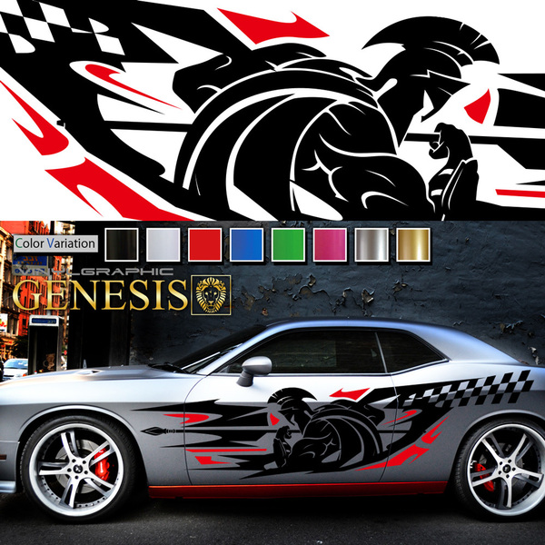 車 ステッカー かっこいい サイド ソルジャー 戦士 デカール da29 左右セット 上質 大きい バイナル ワイルドスピード系 「全6色」 GENESIS