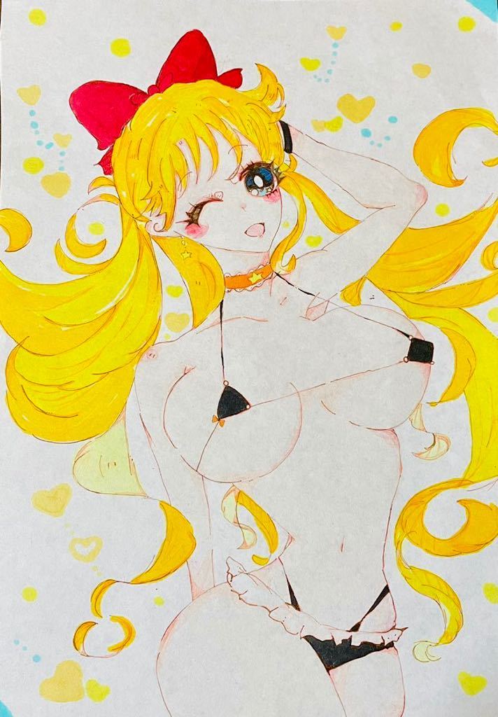 Sailor Moon [Minako Aino] ♯ Hand-drawn illustration ♯ B5 size Final price reduced!! Last, comics, anime goods, hand drawn illustration