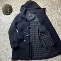 D07美品◎バーバリー ブラックレーベル ウール フード ダッフル コート ノバチェック M BURBERRY BLACKLABEL ジャケット ブルゾン アウター_画像1